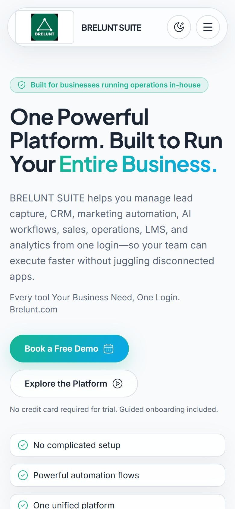 brelunt.com website on a mobile screen